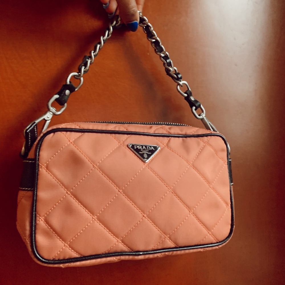 Authentic link Prada chained mini handbag